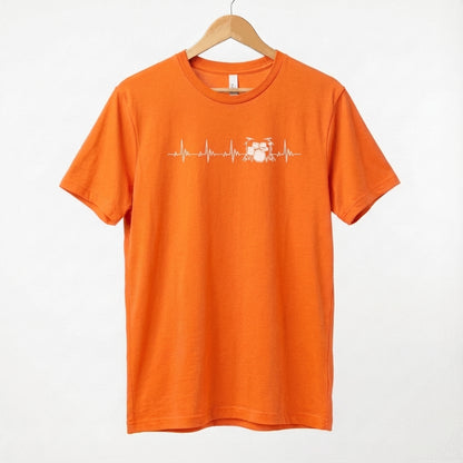 Heartbeat Drum Set T-Shirt | Heart Beats for Drumming Tee