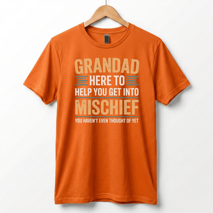 Grandad Here To Help You Get Into Mischief Tee | Funny Grandfather Shirt