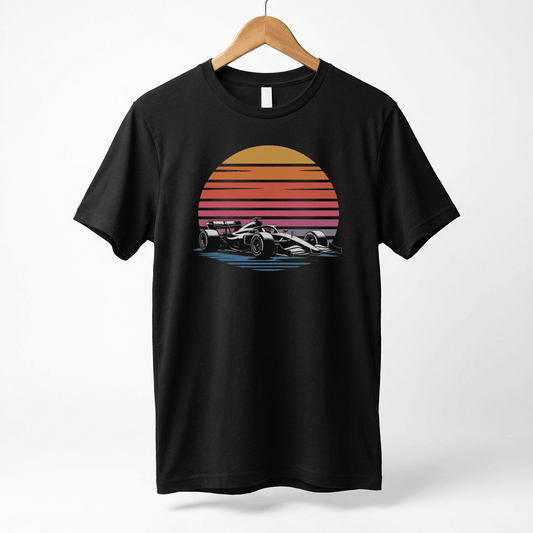 Retro Formula 1 Sunset F1 Car T-Shirt | Vintage Racing Tee