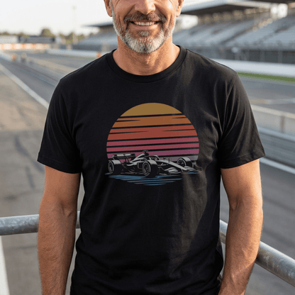 Retro Formula 1 Sunset F1 Car T-Shirt | Vintage Racing Tee