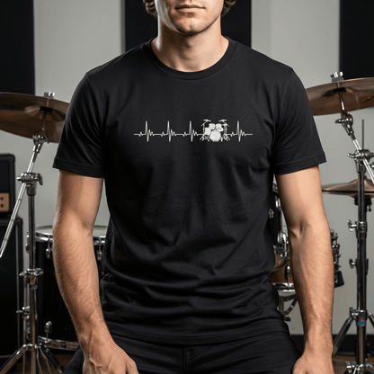 Heartbeat Drum Set T-Shirt | Heart Beats for Drumming Tee