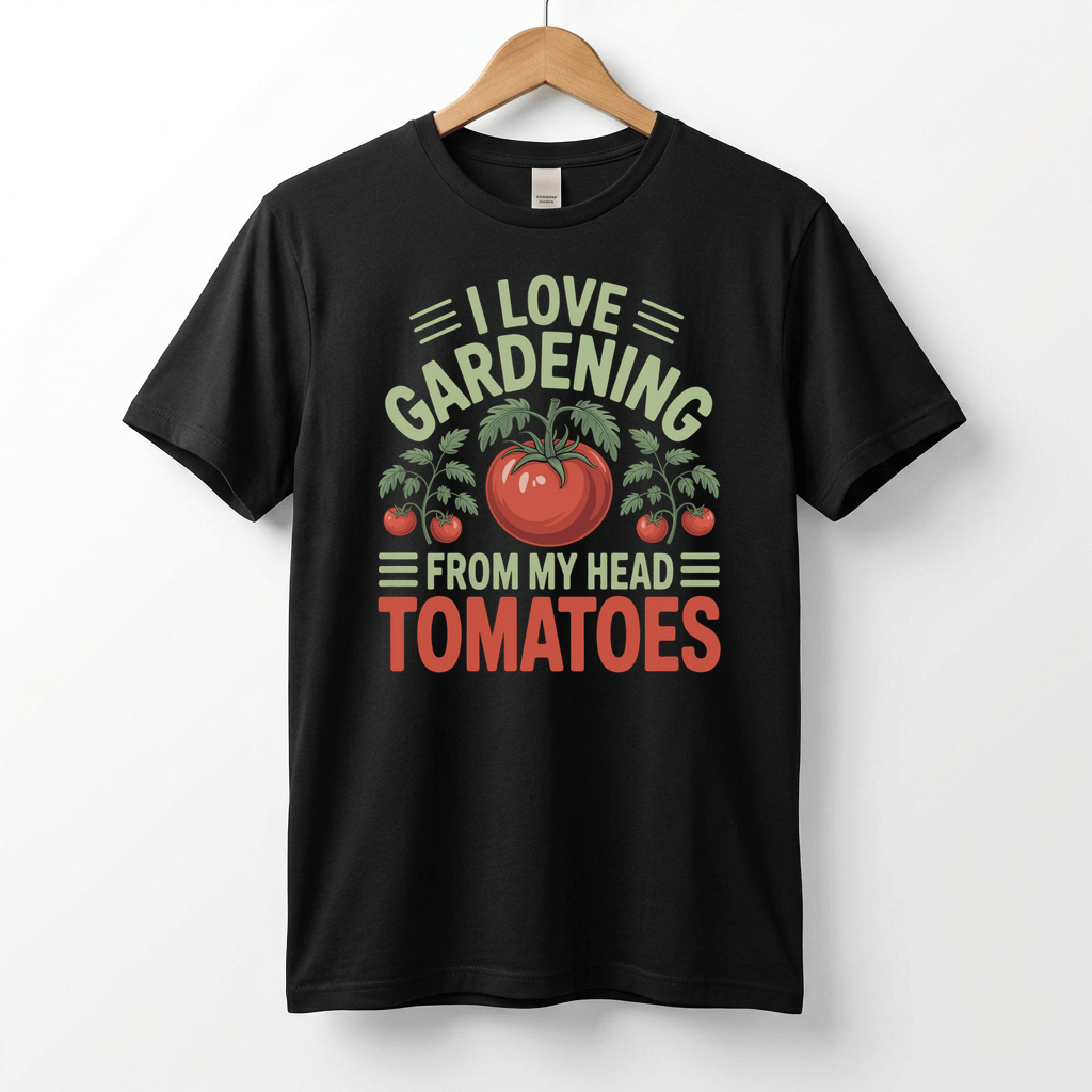 I Love Gardening From My Head Tomatoes T-Shirt | Funny Plant Lover Tee