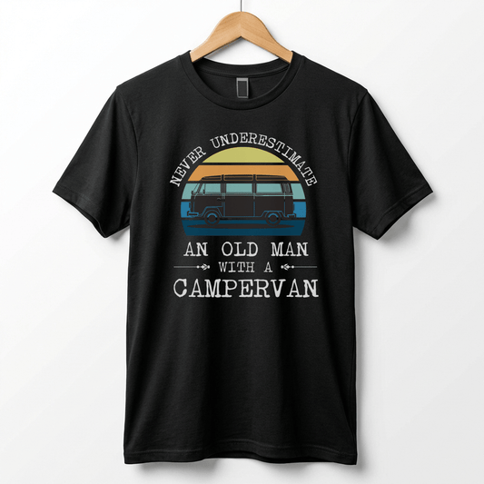 Never Underestimate An Old Man With A Campervan T-Shirt | Campervan Graphic Tee