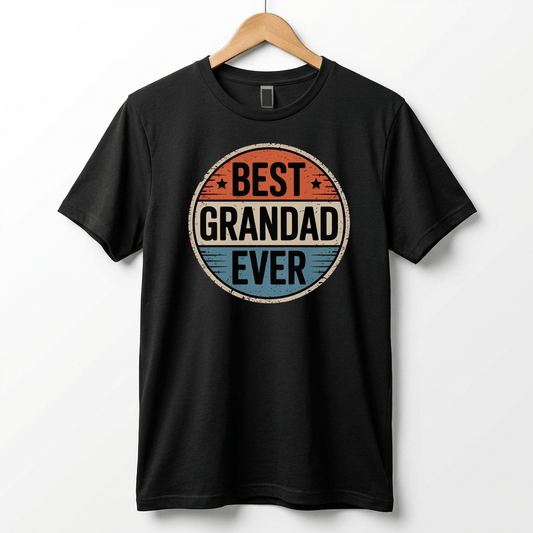Best Grandad Ever Retro T-Shirt, Vintage Style Fathers Day Gift