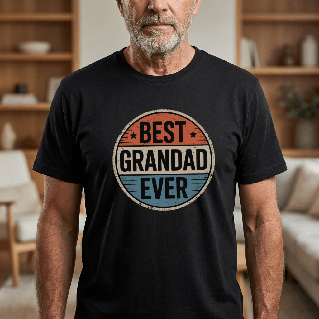 Best Grandad Ever Retro T-Shirt, Vintage Style Fathers Day Gift