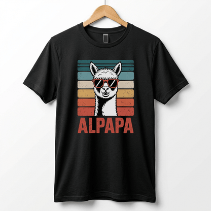 Alpapa Retro Alpaca Dad T-Shirt - Funny Father's Day Gift for Dads - Vintage Pun Shirt