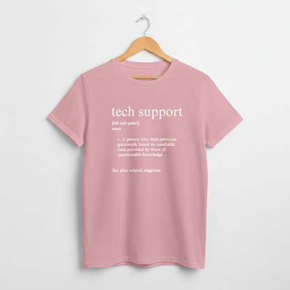 UK - Funny Tech Support Definition T-Shirt - Geeky Computer Help Tee, IT Nerd Joke Shirt, Programmer Gift Idea, Computer Science Top