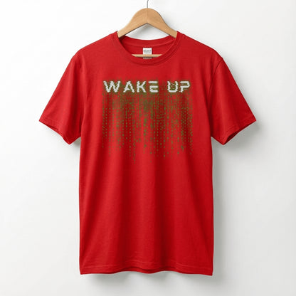 Wake Up Glitch Tee — Matrix-Inspired Cyberpunk Sci‑Fi T-Shirt for Tech & Movie Fans
