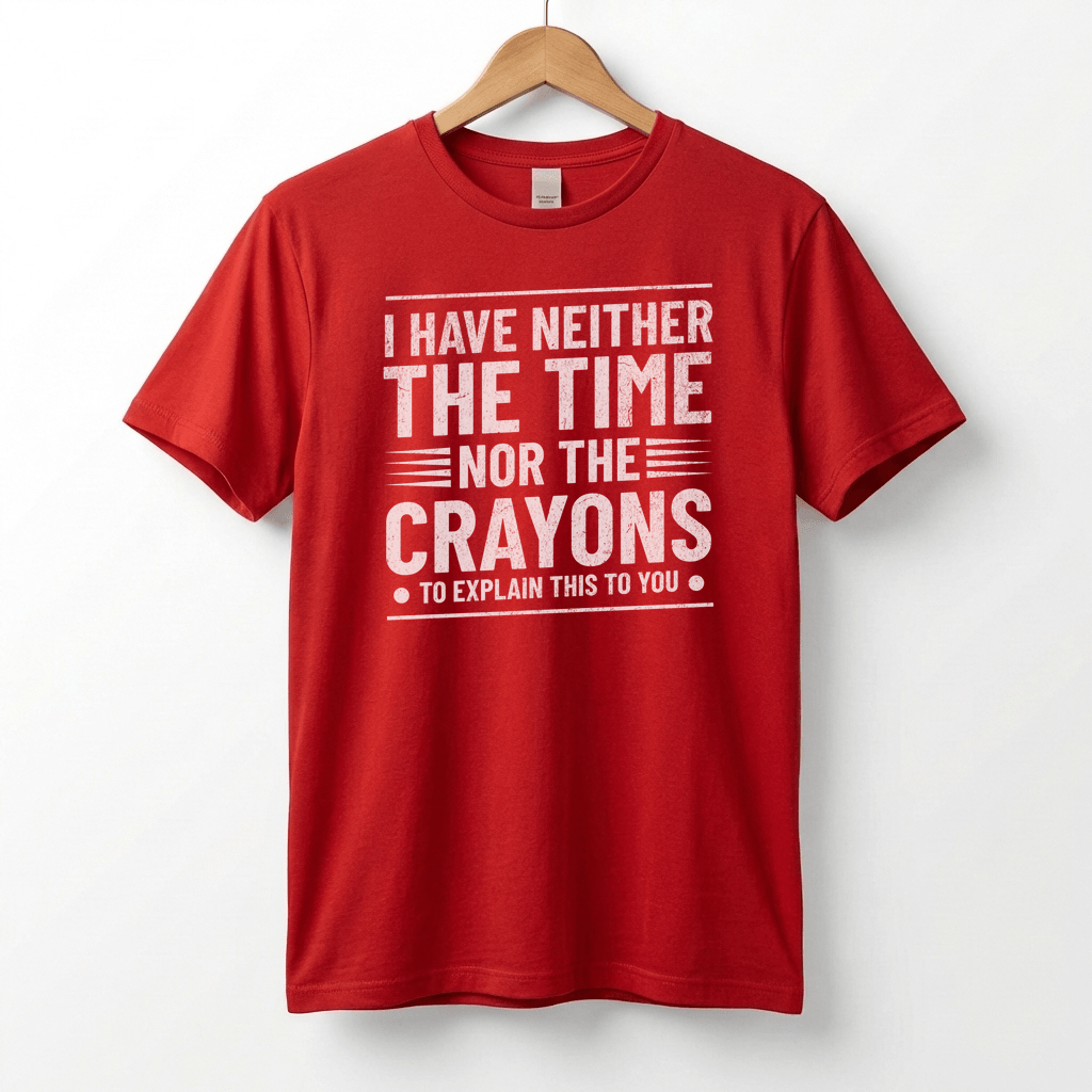 I Have Neither The Time Nor The Crayons To Explain This To You T-Shirt | Sarcastic Distressed Graphic