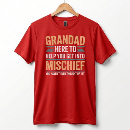Grandad Here To Help You Get Into Mischief Tee | Funny Grandfather Shirt