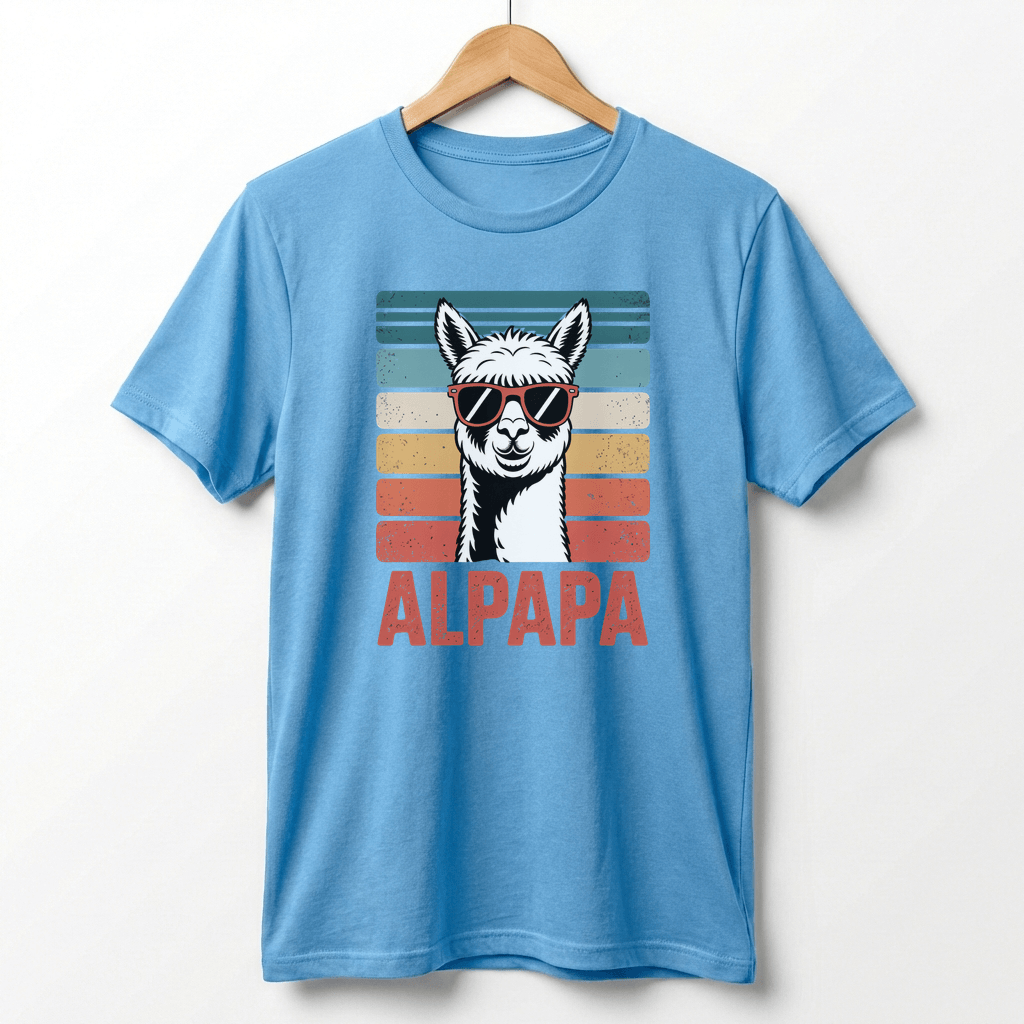 Alpapa Retro Alpaca Dad T-Shirt - Funny Father's Day Gift for Dads - Vintage Pun Shirt
