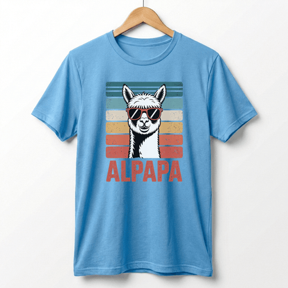 Alpapa Retro Alpaca Dad T-Shirt - Funny Father's Day Gift for Dads - Vintage Pun Shirt