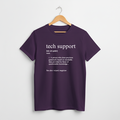 UK - Funny Tech Support Definition T-Shirt - Geeky Computer Help Tee, IT Nerd Joke Shirt, Programmer Gift Idea, Computer Science Top