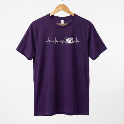 Heartbeat Drum Set T-Shirt | Heart Beats for Drumming Tee