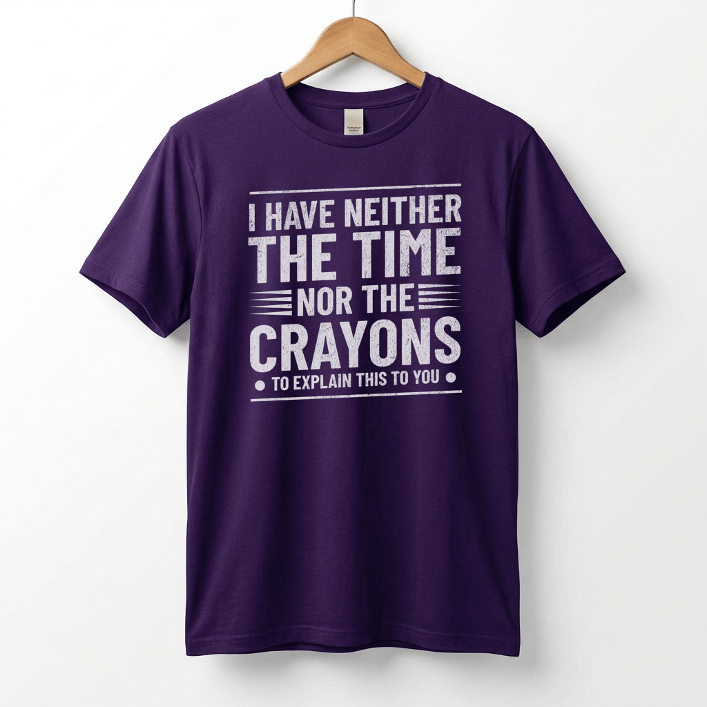 I Have Neither The Time Nor The Crayons To Explain This To You T-Shirt | Sarcastic Distressed Graphic