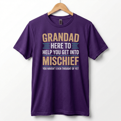 Grandad Here To Help You Get Into Mischief Tee | Funny Grandfather Shirt