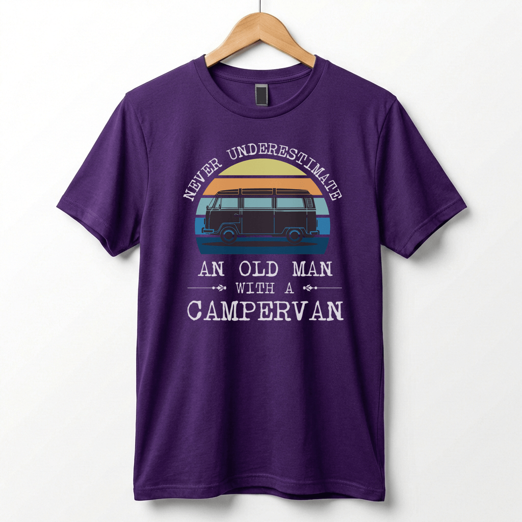 Never Underestimate An Old Man With A Campervan T-Shirt | Campervan Graphic Tee
