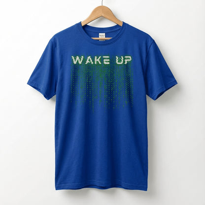 Wake Up Glitch Tee — Matrix-Inspired Cyberpunk Sci‑Fi T-Shirt for Tech & Movie Fans