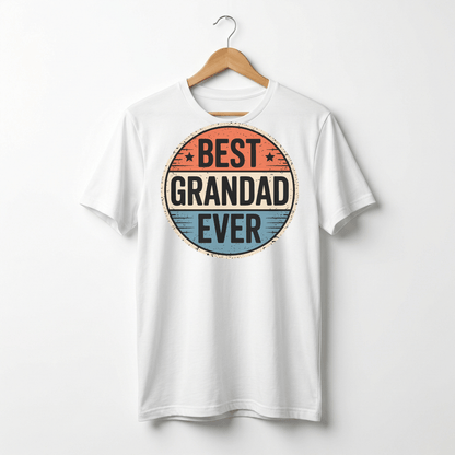 Best Grandad Ever Retro T-Shirt, Vintage Style Fathers Day Gift